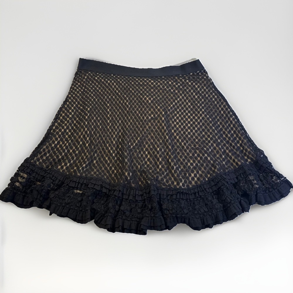 Max Studio MSSP Milana Skirt 3X NWT Black Polka Dot Lace Ruffle Plus Size